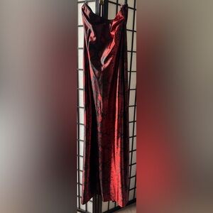 JLUXLABEL Red and Black Satin Dress